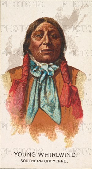 Young Whirlwind, Southern Cheyenne, from the American Indian Chiefs series (N2) for Allen ..., 1888. Creator: Allen & Ginter.
