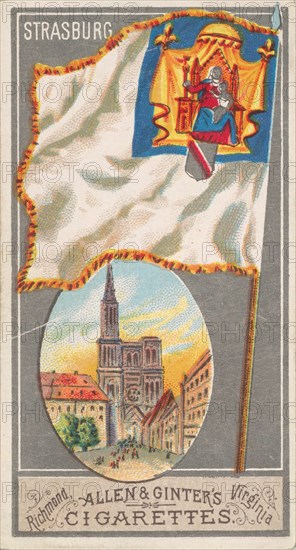 Strasburg, from the City Flags series (N6) for Allen & Ginter Cigarettes Brands, 1887. Creator: Allen & Ginter.