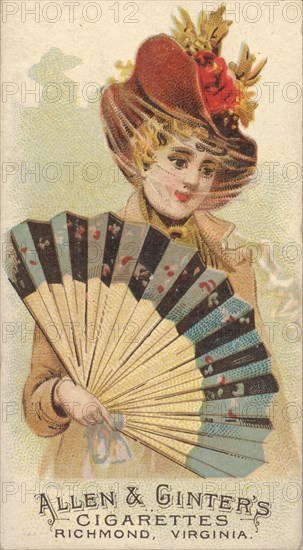Plate 33, from the Fans of the Period series (N7) for Allen & Ginter Cigarettes Brands, 1889. Creator: Allen & Ginter.