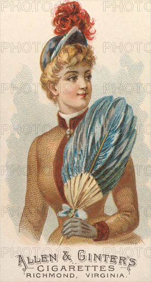 Plate 47, from the Fans of the Period series (N7) for Allen & Ginter Cigarettes Brands, 1889. Creator: Allen & Ginter.