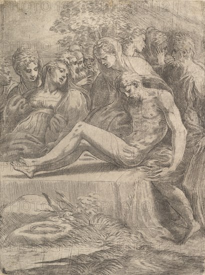 The lamentation over the dead Christ, ca. 1545-50. Creator: Andrea Schiavone.