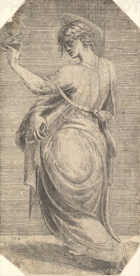 St John in profile facing left, from 'Christ and the Apostles', ca. 1548-50. Creator: Andrea Schiavone.
