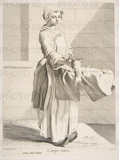 Fish Vendor, 1738. Creator: Caylus, Anne-Claude-Philippe de.