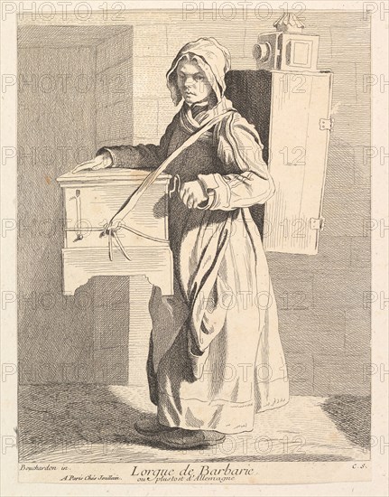 Organ Grinder, 1737. Creator: Caylus, Anne-Claude-Philippe de.