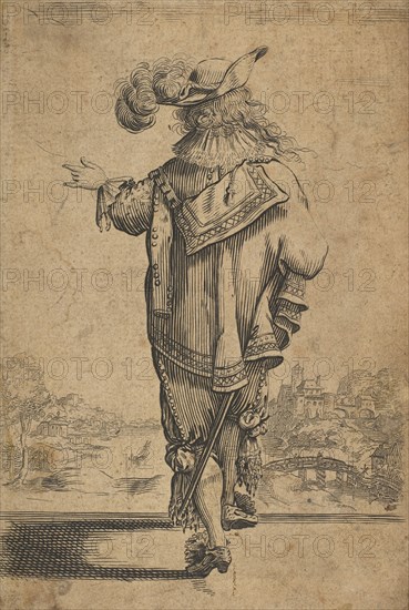 Gentleman Seen from the Back Indicating a Landscape, after 1629. Creator: Unknown.