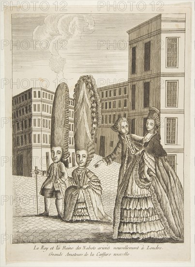 Le Roy et la Reine des Nabots arrivés nouvellement à Londre. Grands amateurs de la..., 18th century. Creator: Unknown.