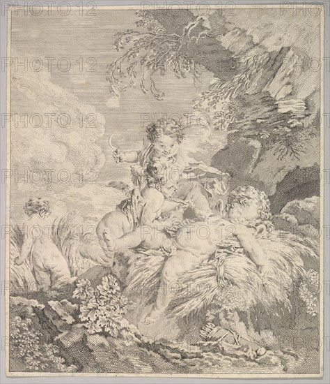 Cupids Tickling Each Other, 18th century. Creator: Unknown.