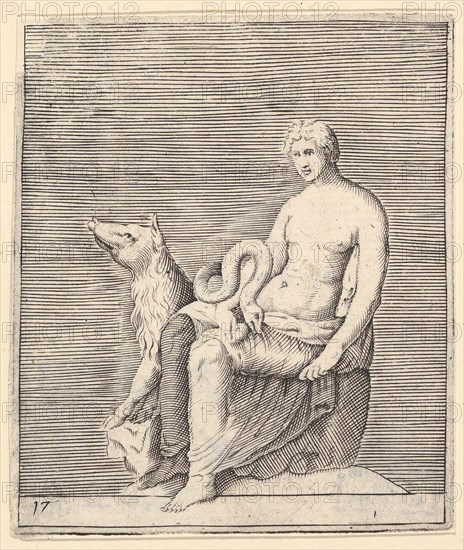 Figure with Pig and Serpent, published ca. 1599-1622. Creator: Unknown.
