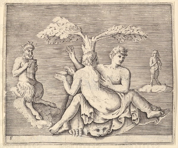 Two Lovers with Pan, published ca. 1599-1622. Creator: Unknown.