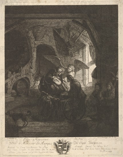 Tobias Returning Sight to His Father, 1755. Creator: Antoine de Marcenay Ghuy.