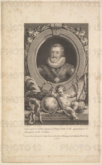 Portrait of Henri IV, 1777. Creator: Augustin de Saint-Aubin.