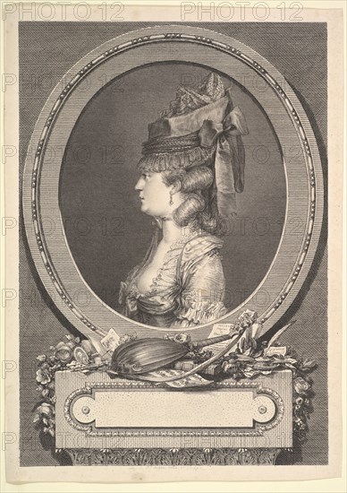 Portrait of Adrienne-Sophie Marquise de ***, 1779. Creator: Augustin de Saint-Aubin.