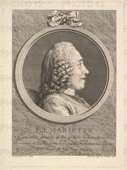 Portrait of Pierre-Jean Mariette, 1765. Creator: Augustin de Saint-Aubin.