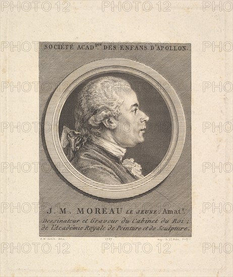 Portrait of Jean-Michel Moreau, 1787. Creator: Augustin de Saint-Aubin.