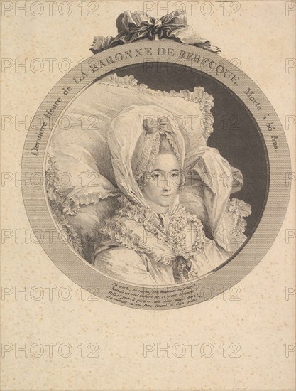 Portrait of La Baronne de Rebecque, 1780. Creator: Augustin de Saint-Aubin.