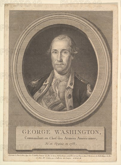 Portrait of George Washington, August 1836. Creator: Augustin de Saint-Aubin.