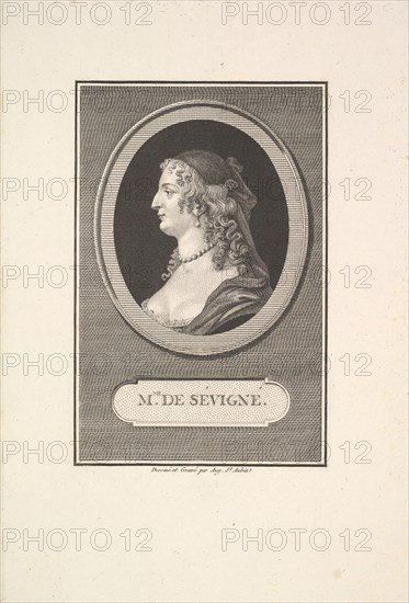 Portrait of Marie de Rabutin, Mise de Sévigné, 1802. Creator: Augustin de Saint-Aubin.