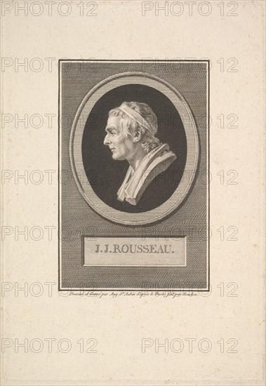 Portrait of J. J. Rousseau, 1801. Creator: Augustin de Saint-Aubin.