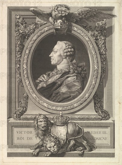 Portrait of Victor Amadeus III, King of Sardinia, 1777. Creator: Augustin de Saint-Aubin.