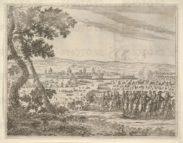 Francesco I d'Este Dissolved the Siege of Reggio, from L'Idea di un Principe ed Eroe Crist..., 1659. Creator: Bartolomeo Fenice.