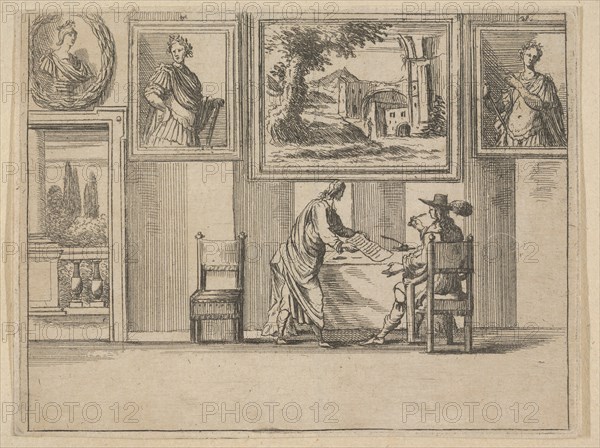 Francesco I d'Este Sentencing the Guilty with Great Difficulty, from L'Idea di un Principe..., 1659. Creator: Bartolomeo Fenice.