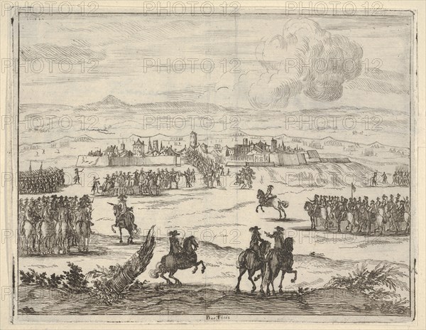 After a Long Seige, Francesco I d'Este, with the Aid of the French Army, Takes Valencia, f..., 1659. Creator: Bartolomeo Fenice.