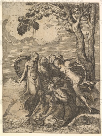 Moses Rescued from the Nile, 16th century. Creator: Battista del Moro.