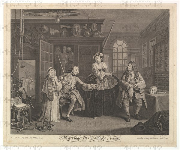 Marriage A-la-Mode, Plate III, April 1745. Creator: Bernard Baron.