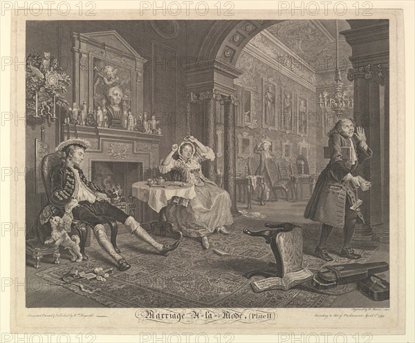 Marriage A-la-Mode, Plate II, April 1745. Creator: Bernard Baron.