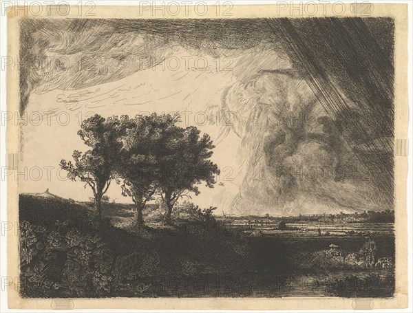The Three Trees, after Rembrandt, 1758. Creator: William Baillie.