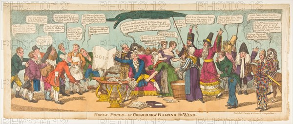 Hocus Pocus-or Conjurors Raising the Wind, October 1, 1814. Creator: Charles Williams.