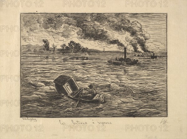 The Steam Boats, 1861. Creator: Charles Francois Daubigny.