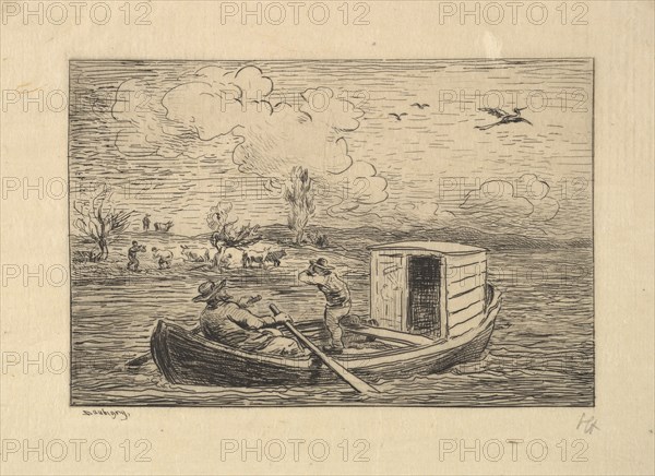 Calling to Shore, 1861. Creator: Charles Francois Daubigny.