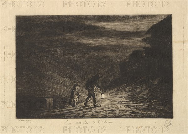 The Search for an Inn, 1861. Creator: Charles Francois Daubigny.