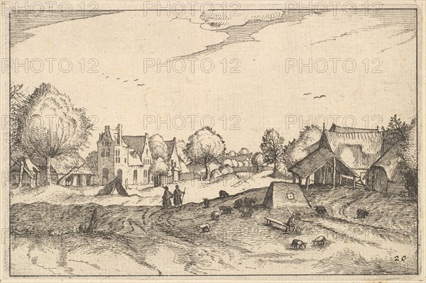 Village Road, plate 20 from Regiunculae et Villae Aliquot Ducatus Brabantiae, ca. 1610. Creator: Claes Jansz Visscher.