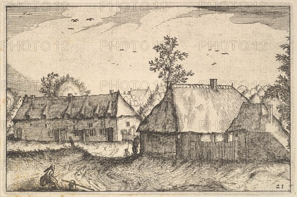 Large Sheds, plate 21 from Regiunculae et Villae Aliquot Ducatus Brabantiae, ca. 1610. Creator: Claes Jansz Visscher.