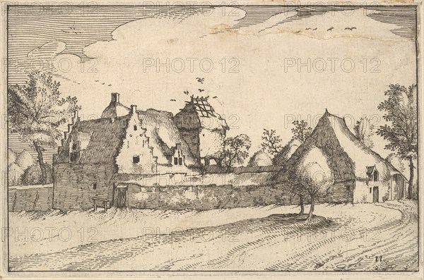 Walled Farm, plate 11 from Regiunculae et Villae Aliquot Ducatus Brabantiae, ca. 1610. Creator: Claes Jansz Visscher.