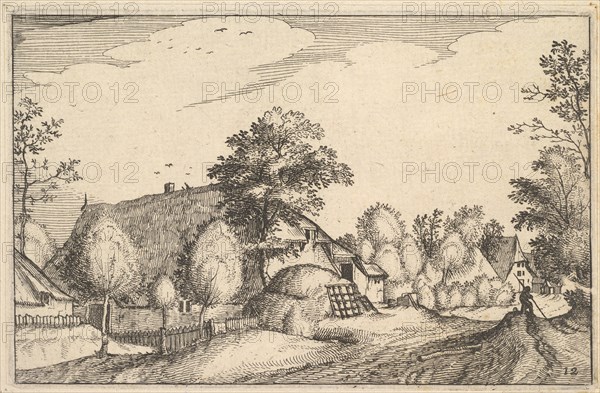 Village Road, plate 12 from Regiunculae et Villae Aliquot Ducatus Brabantiae, ca. 1610. Creator: Claes Jansz Visscher.