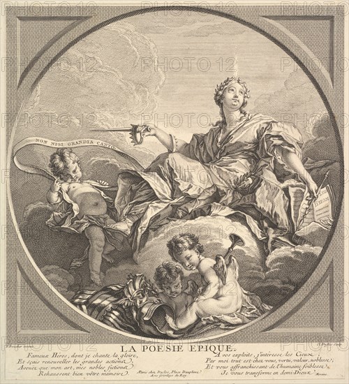 Epic Poetry, ca. 1741. Creator: Claude Augustin Duflos le Jeune.