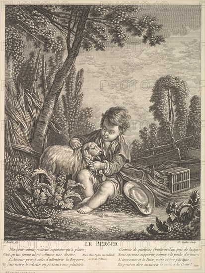 The Shepherd, ca.1753. Creator: Claude Augustin Duflos le Jeune.