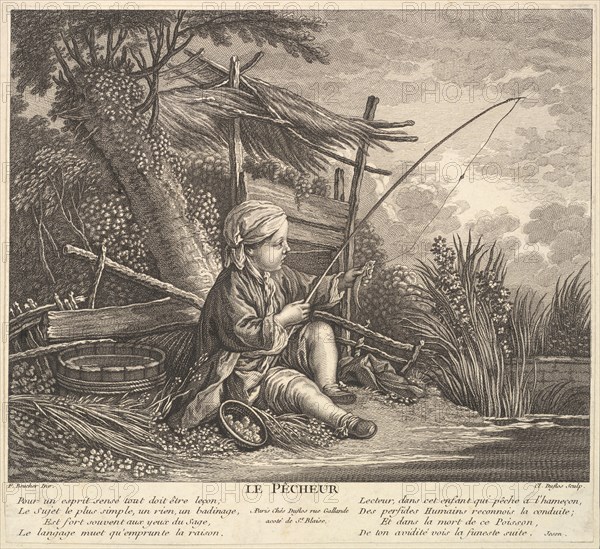 Fisherman, ca. 1753. Creator: Claude Augustin Duflos le Jeune.