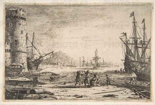 Harbour with a Large Tower, ca. 1641. Creator: Claude Lorrain.