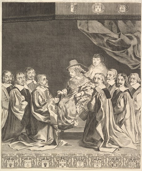Frontispiece: Les Ordonnances royaux, ca. 1644. Creator: Claude Mellan.