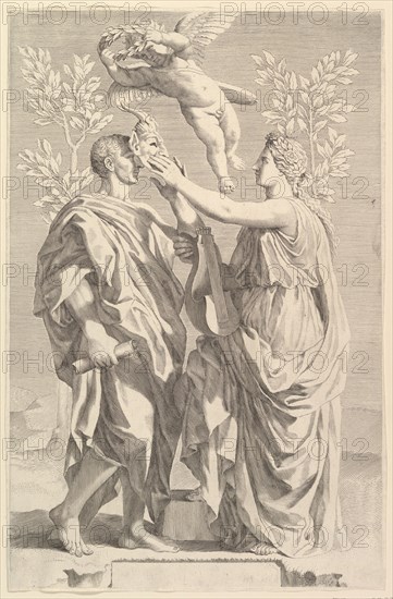 Frontispiece: Horace, Quinti Horatii Flacci Opera, 1642. Creator: Claude Mellan.