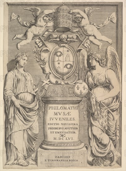 Title Page: Philomathi Musae Juveniles, 1655. Creator: Claude Mellan.