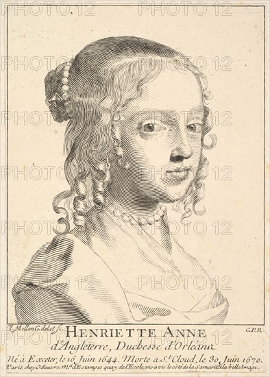 Henriette-Anne d'Angleterre, duchesse d'Orléans. Creator: Claude Mellan.