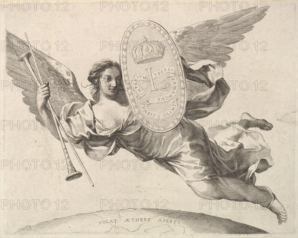 Fame Bearing a Shield with the Initial of Louis XIV