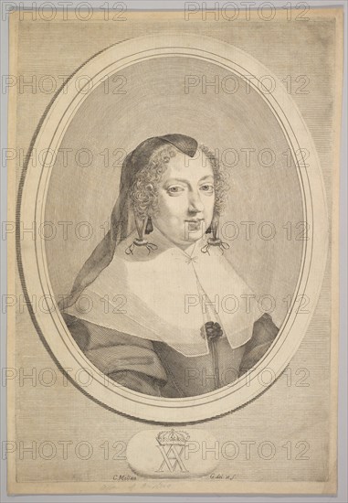 Anne of Austria, ca. 1645. Creator: Claude Mellan.