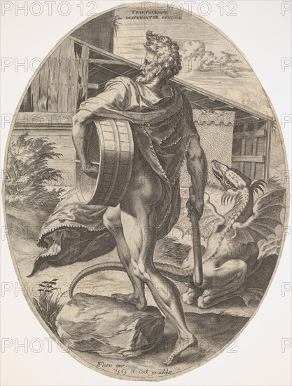 Triptolemus from The Rural Gods, 1565. Creator: Cornelis Cort.