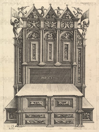 Design for a bed, 1527. Creator: Daniel Hopfer.